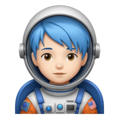 kid astronaut with blue hair sticker