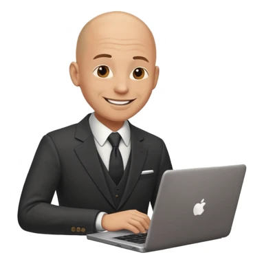 Good looking bald man who is a really super shopper and gets all the great deals and there really smart about getting on the Internet sticker