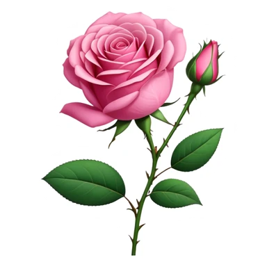 Pink long stem rose sticker