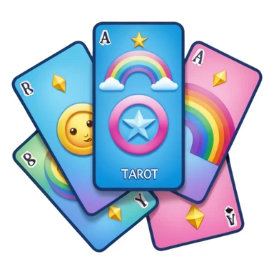 Tarot cards light blue and pink rainbow sticker
