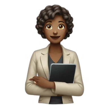 designer woman with tablet sticker