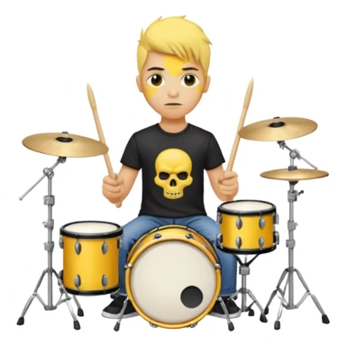drummer with yellow skin at drum kit sticker