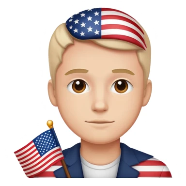 Max with USA flag sticker