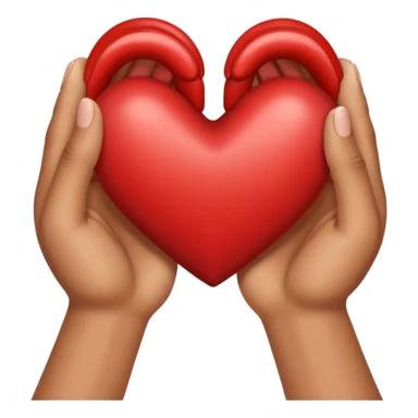 Heart shaped hands emoji from iPhone with tan skin sticker
