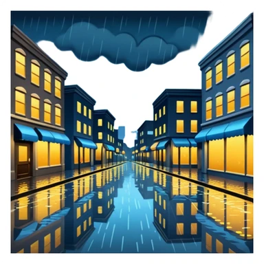 Drizzle Night with rain on backgournd  sticker