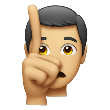 Face pointing two fingers at head  sticker