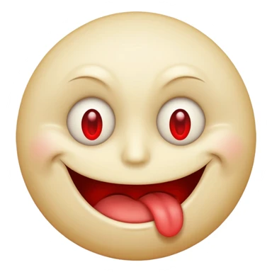 Insane smiley face who’s greedy and has red tired eyes  sticker