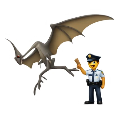 Pterodactyl mosquito picking up a cop sticker