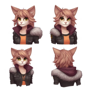 Edgy anthro tomboy cat furry by Falvie, LiLaiRa, griffsnuff, AngieWolf sticker