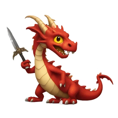dragon with a dagger sticker