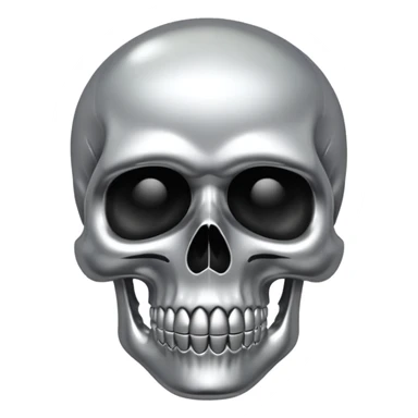 silver chrome scull sticker