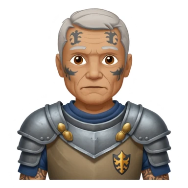 elderly tattooed knight, tattooed shoulder sticker