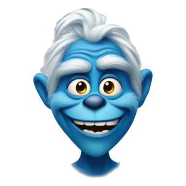 Blue grinch smirking  sticker