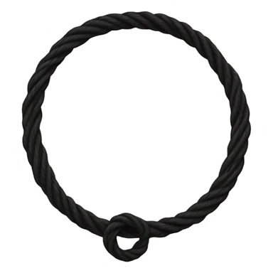 spinning rope, black, circle sticker