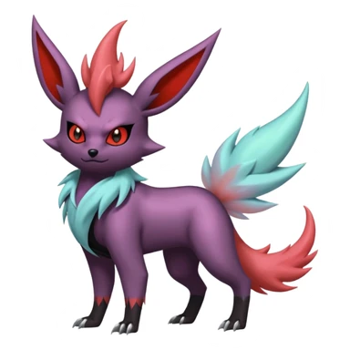 Pastel iridescent evil exotic colorful Darkrai-Scizor-Flareon-fusion with a Mohawk  sticker