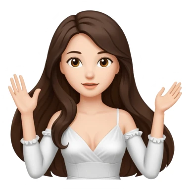 Beautiful brunette lady sexy with raised hand long hair sticker