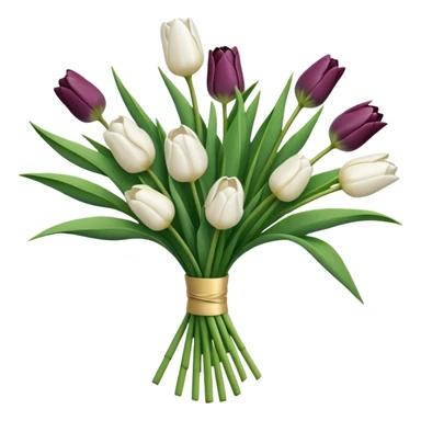 A bouquet of white tulips  sticker