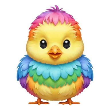 Pastel Rainbow colored baby chick sticker