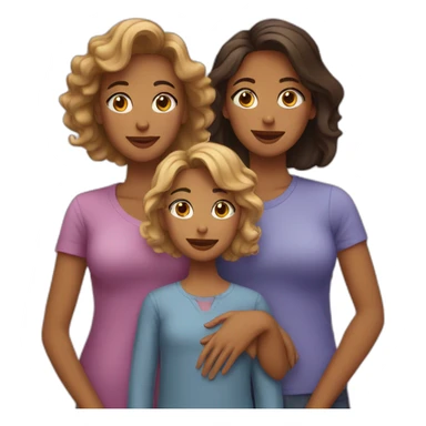 mother and two adult daughters sticker