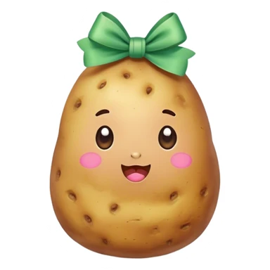 meditater kawaii potato bow sticker