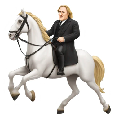 Gerad Depardieu sur un cheval sticker