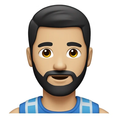 man with dark brown hair in the style of an undercut and black beard sticker