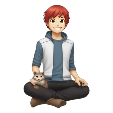 Dabi todoroki avec une loutre sticker