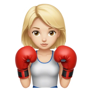 Blonde girl with boxing gloves  sticker