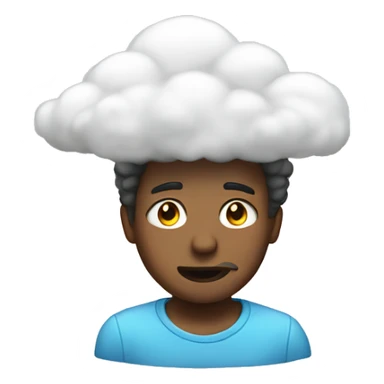 Guy with a cloud instead oh his head sticker