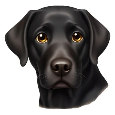 Black British Labrador with dark brown eyes sticker