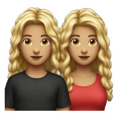 The twins are very similar to the middle hair, black, red T-shirt sticker