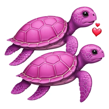 Pink Sea turtles with heart sticker