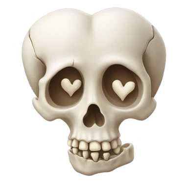Bone heart  sticker