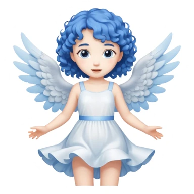 A playful angel girl with short blue curls, fluttering tiny wings 






 sticker