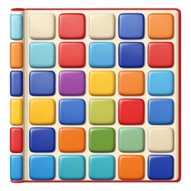 a book with brightly colored tile samples sticker