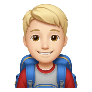 student wearing back pack sticker