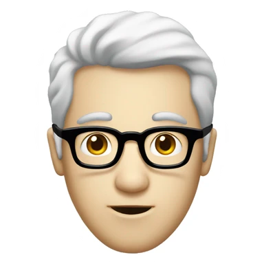 a person with glasses on, has white faces sticker