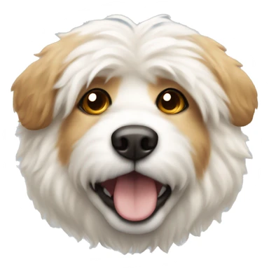Fluffy white and tan dog sticker