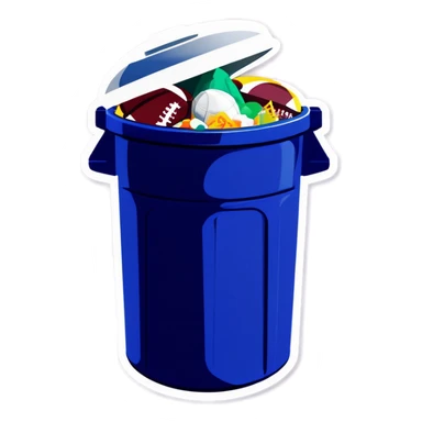 NCAA football garbage can sticker