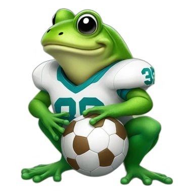 Frog holding a football sticker