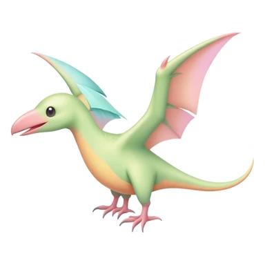 A cute, kawaii style pastel pterodactyl sticker