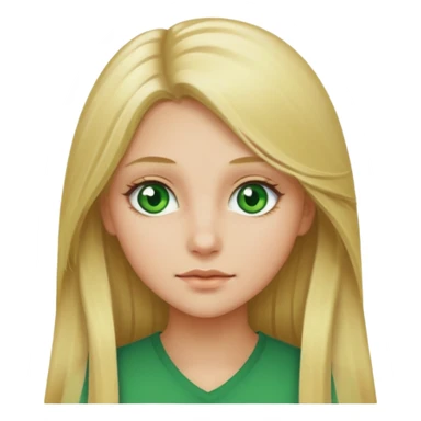 Blonde Long hair girl green eyes sticker