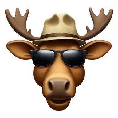 Moose with sunglasses and backwards hat sticker