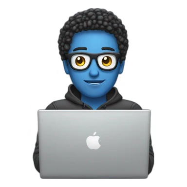 Strong and cool programist on a laptop sticker