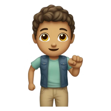 A boy who shakes his hand sticker