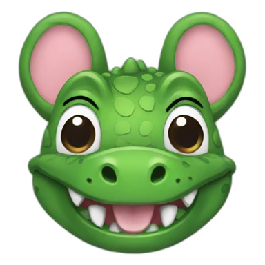 alligator with bunny face and bunny ears sticker