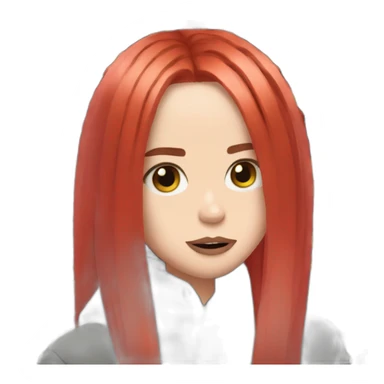 Billie eilish red hair sticker