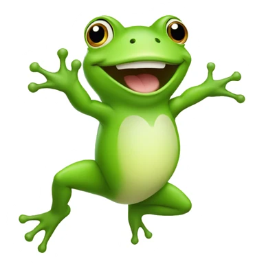 Happy cute frog jumping  sticker