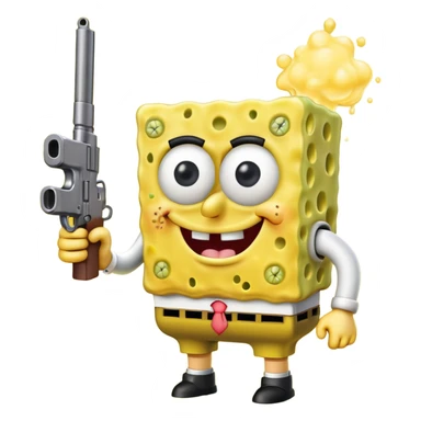 SpongeBob with a gun sticker