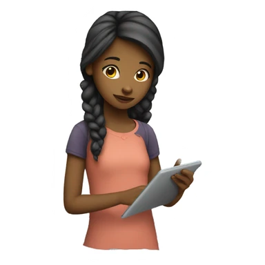 Girl learning with her ipad  sticker